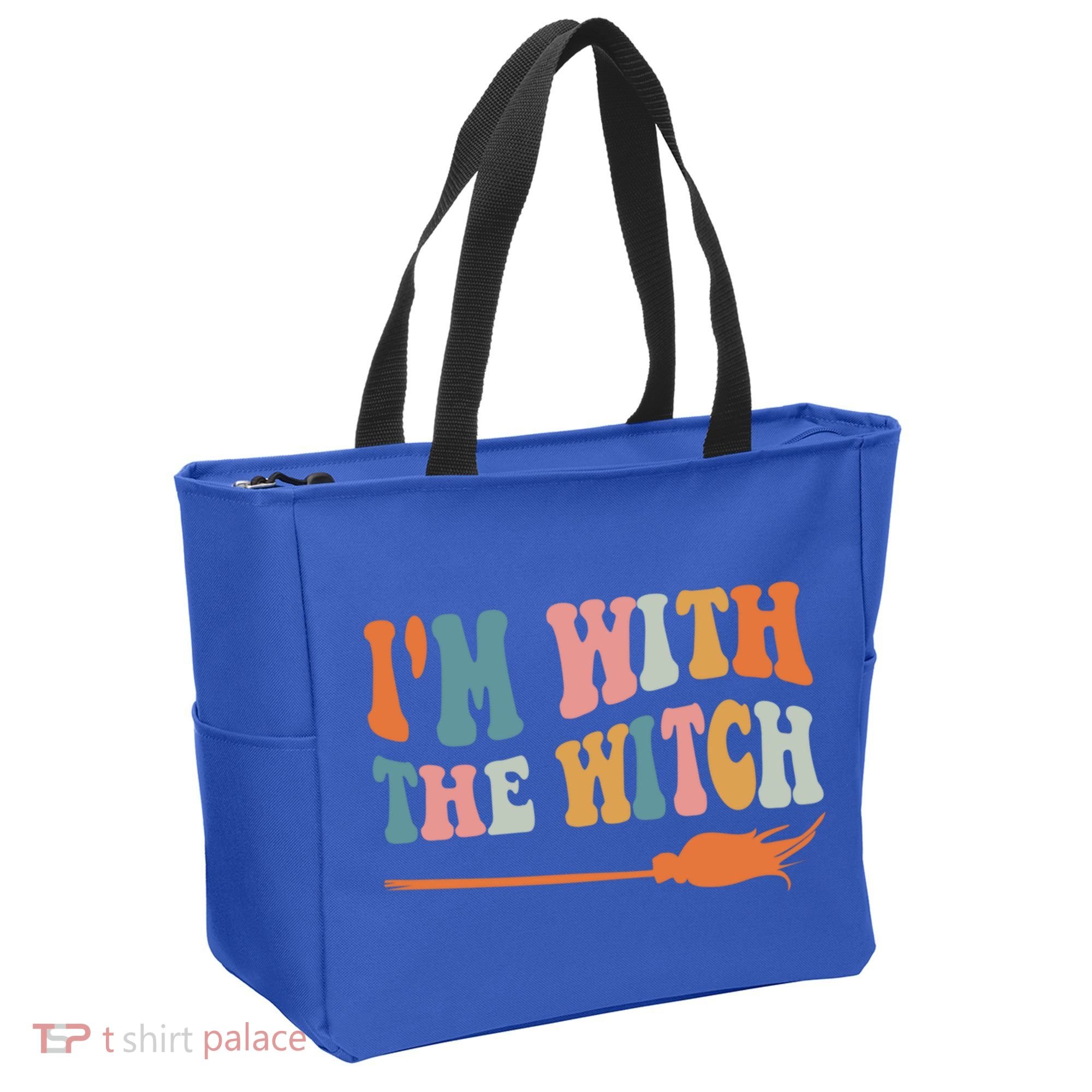 Im With The Witch His And Her Funny Halloween Gift Tote Bag