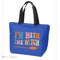 Im With The Witch His And Her Funny Halloween Gift Tote Bag thumb 3