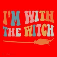 Im With The Witch His And Her Funny Halloween Gift Santa Hat thumb 1