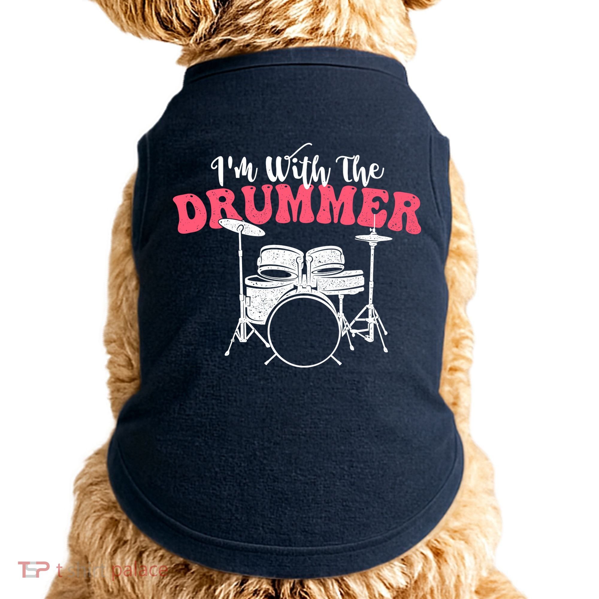 IM With The Drummer Band Percussionist Drumming Doggie Tank