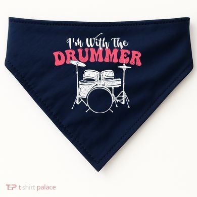 IM With The Drummer Band Percussionist Drumming USA-Made Doggie Bandana