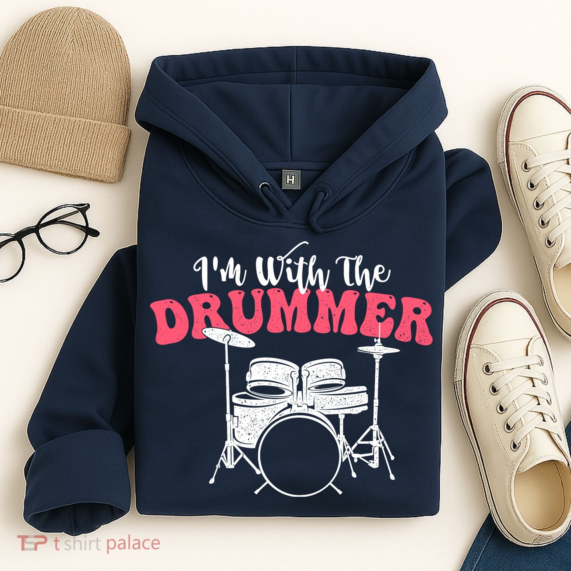 IM With The Drummer Band Percussionist Drumming Hoodie