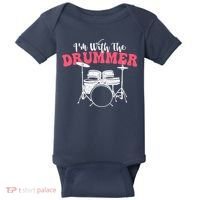 IM With The Drummer Band Percussionist Drumming Baby Bodysuit thumb 0