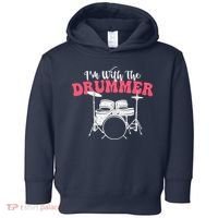 IM With The Drummer Band Percussionist Drumming Toddler Hoodie thumb 0