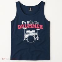 IM With The Drummer Band Percussionist Drumming Tank Top thumb 2