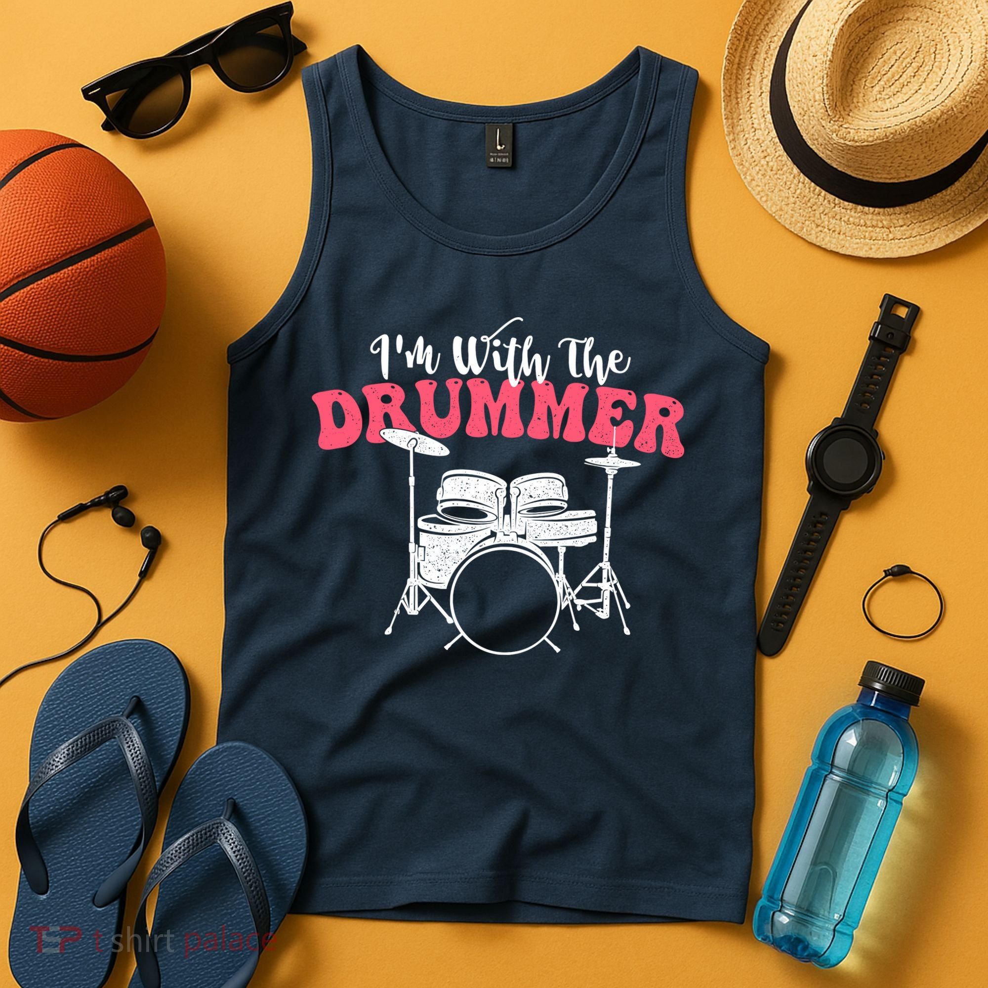 IM With The Drummer Band Percussionist Drumming Tank Top