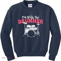 IM With The Drummer Band Percussionist Drumming Kids Sweatshirt thumb 0