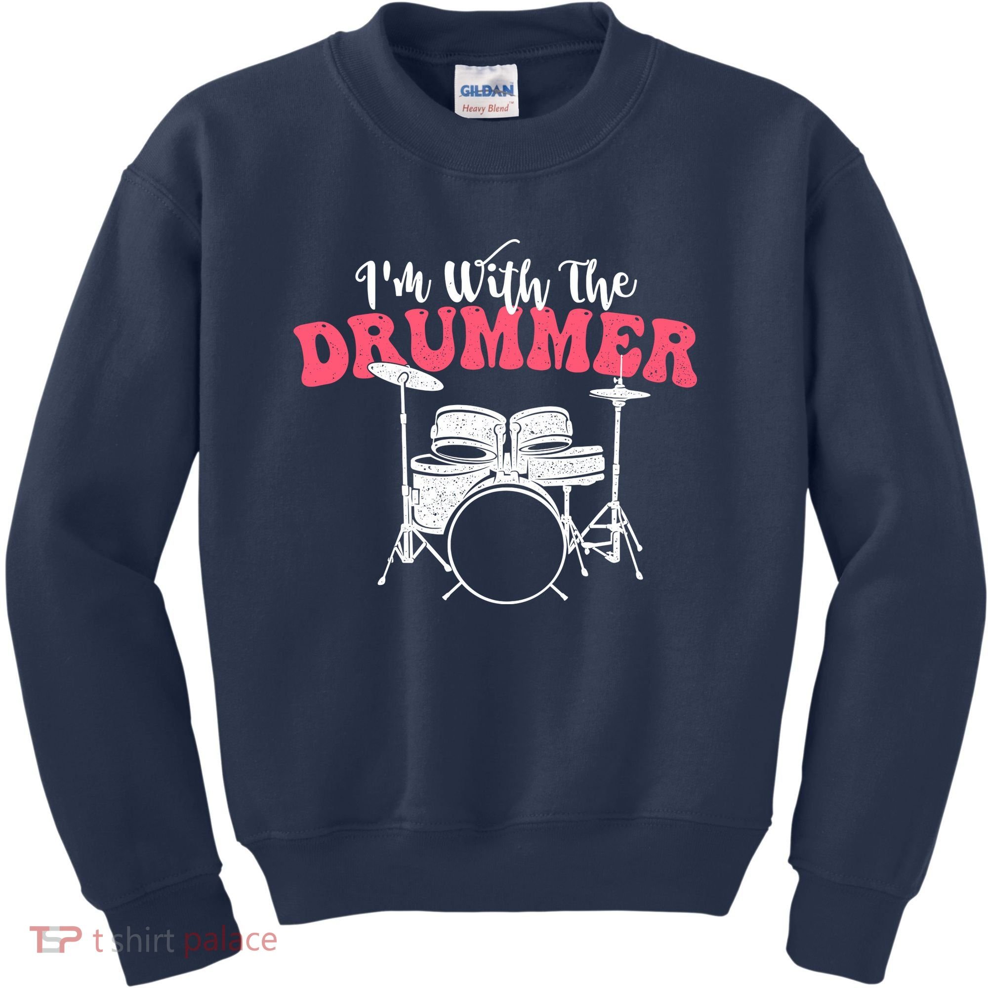 IM With The Drummer Band Percussionist Drumming Kids Sweatshirt