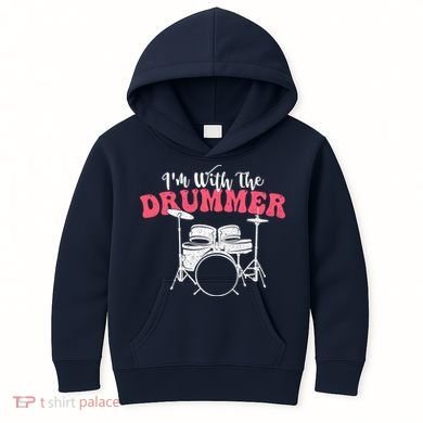 IM With The Drummer Band Percussionist Drumming Kids Hoodie