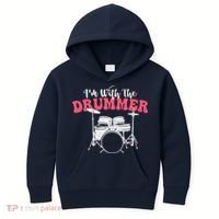 IM With The Drummer Band Percussionist Drumming Kids Hoodie thumb 0