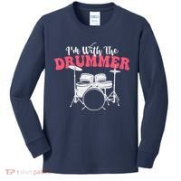 IM With The Drummer Band Percussionist Drumming Kids Long Sleeve Shirt thumb 0