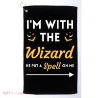 I'm With The Wizard Matching Halloween Couple For Gift Golf Towel thumb 0