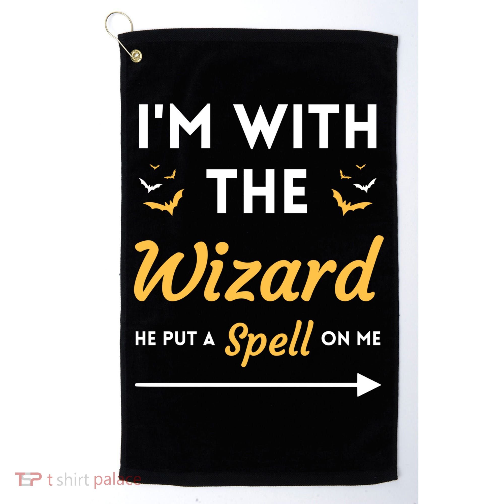 I'm With The Wizard Matching Halloween Couple For Gift Golf Towel