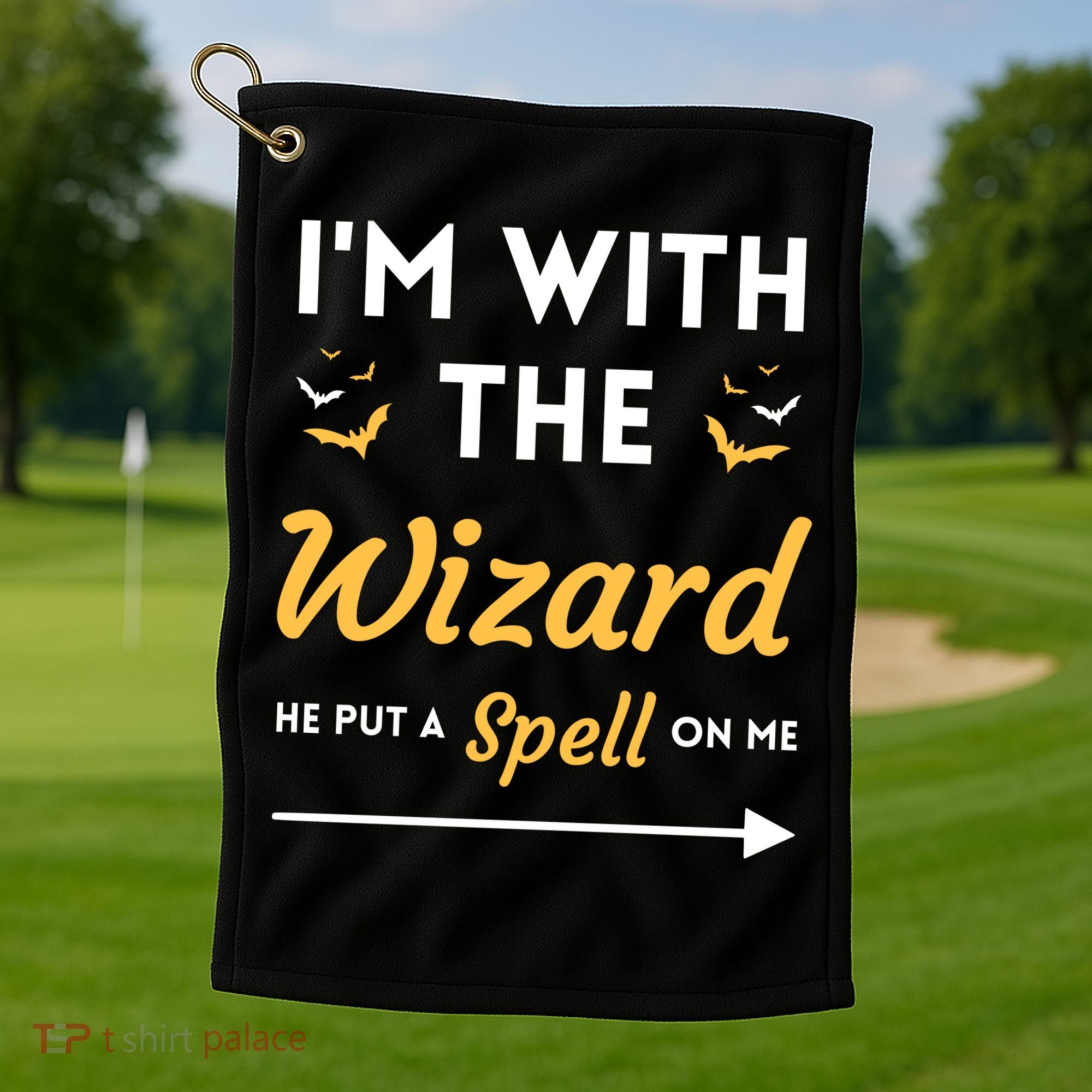 I'm With The Wizard Matching Halloween Couple For Gift Golf Towel