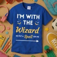 I'm With The Wizard Matching Halloween Couple For Gift Kids T-Shirt thumb 3