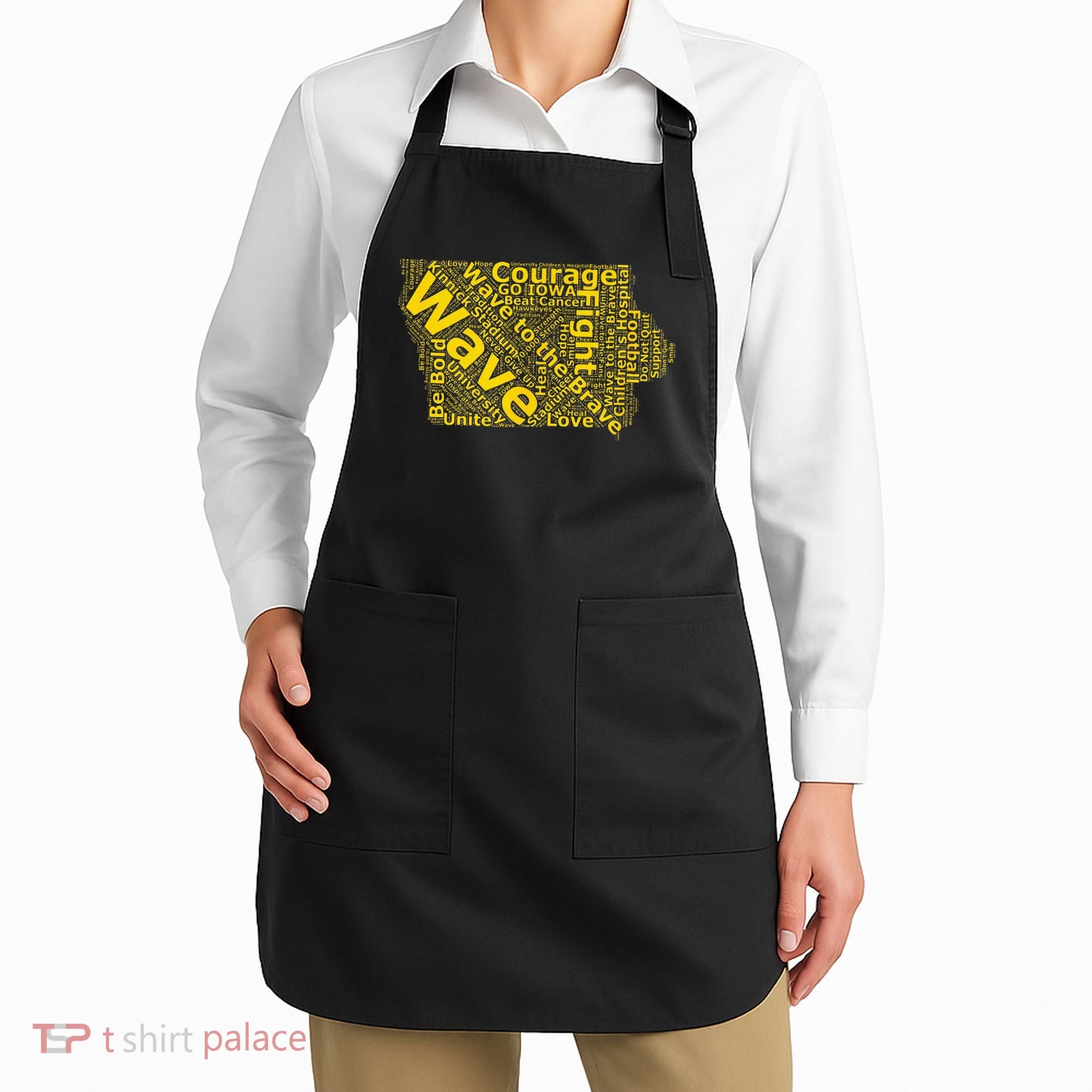 Iowa Wave To The Brave Sick Children Word Cloud Apron