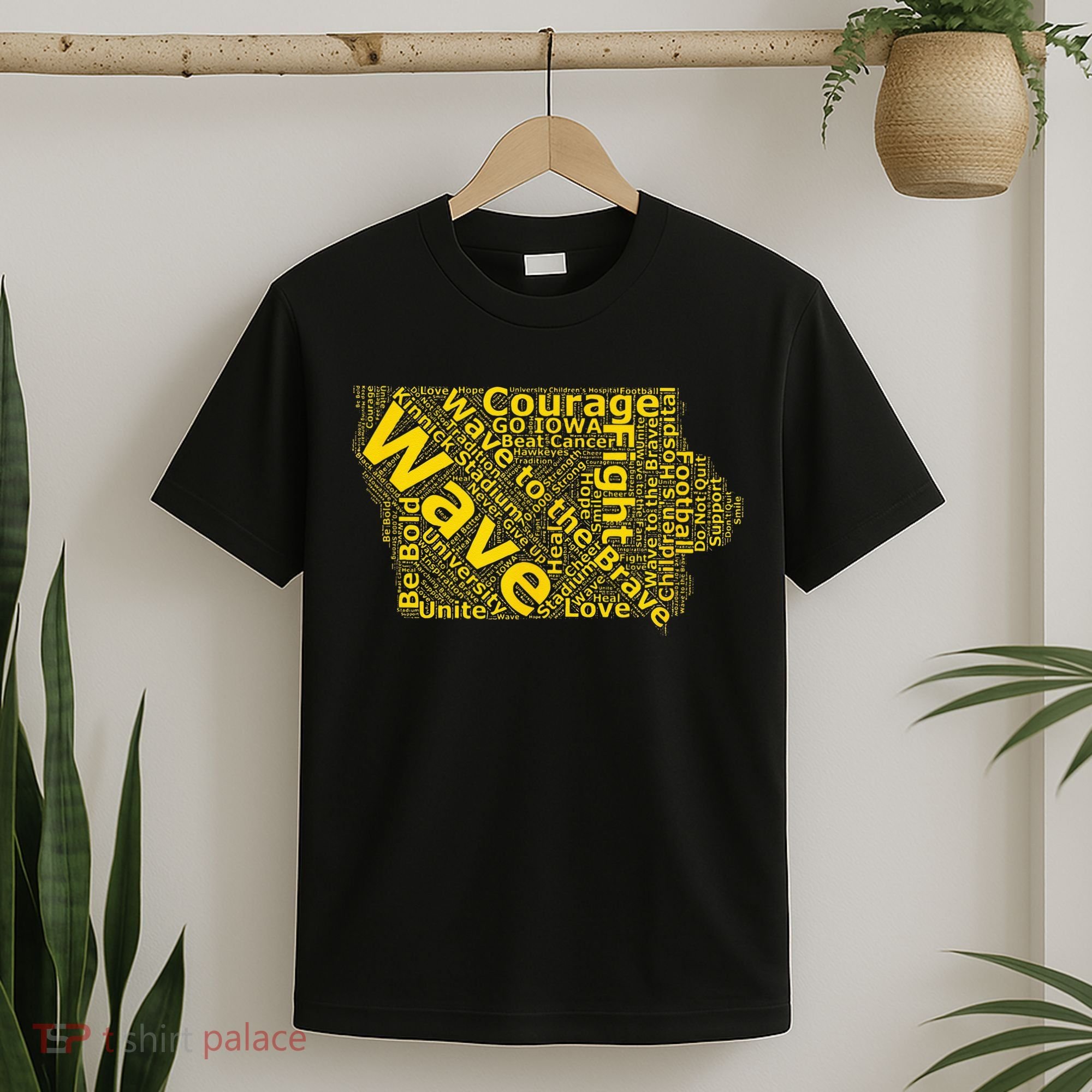 Iowa Wave To The Brave Sick Children Word Cloud T-Shirt