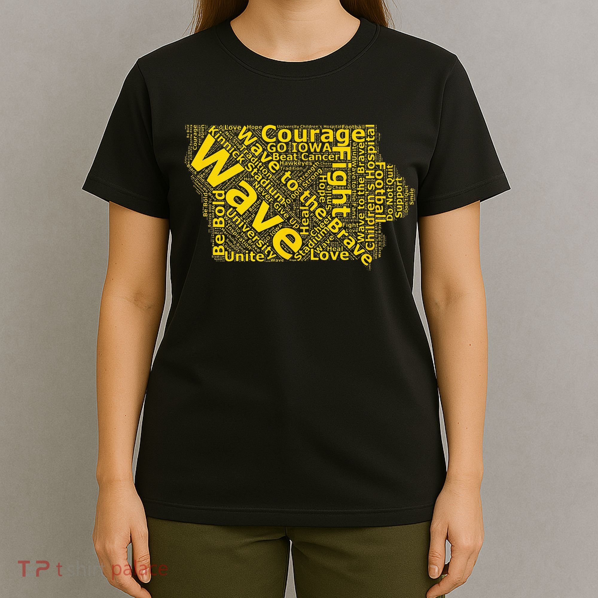 Iowa Wave To The Brave Sick Children Word Cloud T-Shirt