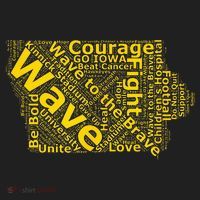 Iowa Wave To The Brave Sick Children Word Cloud Beanie thumb 2