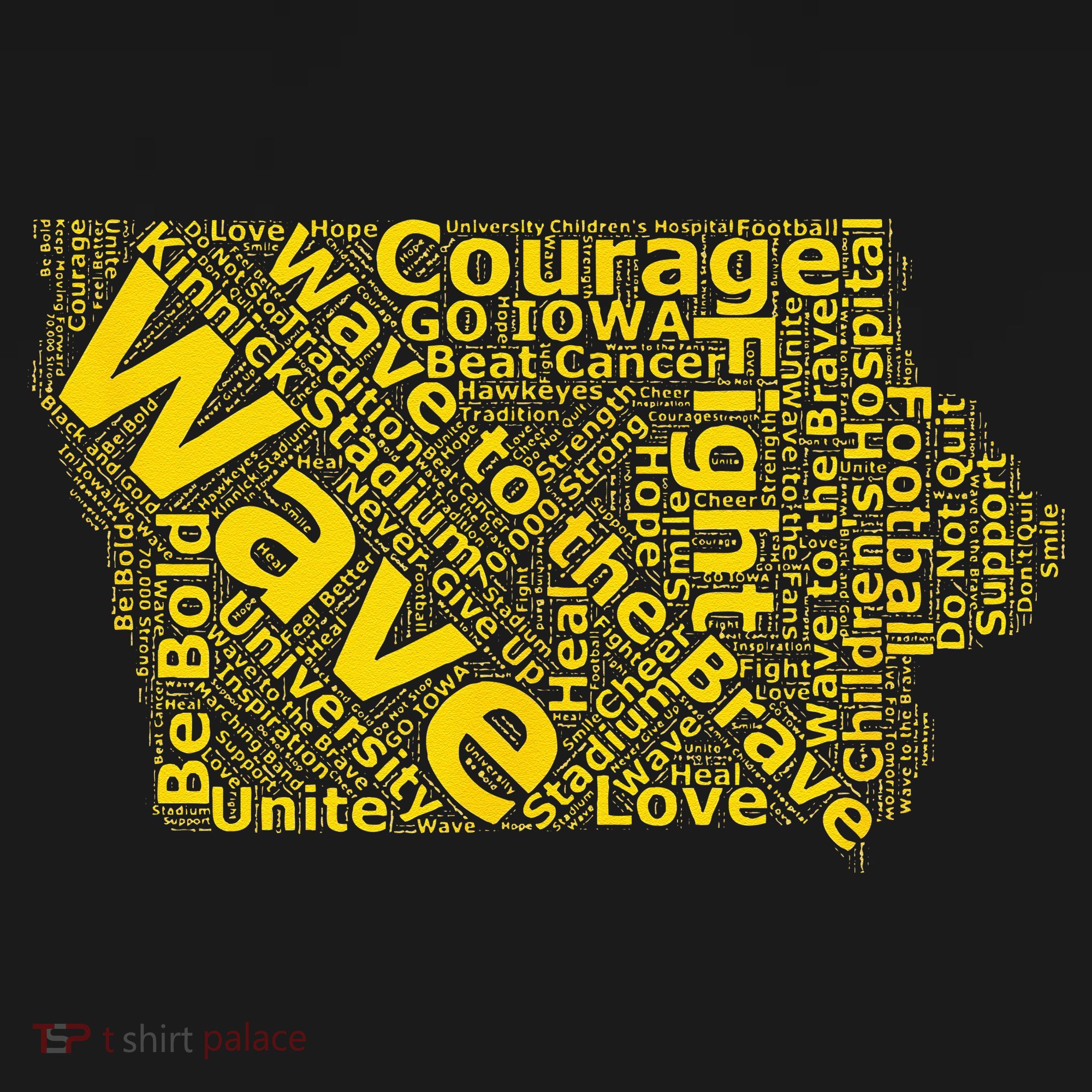 Iowa Wave To The Brave Sick Children Word Cloud Ornament