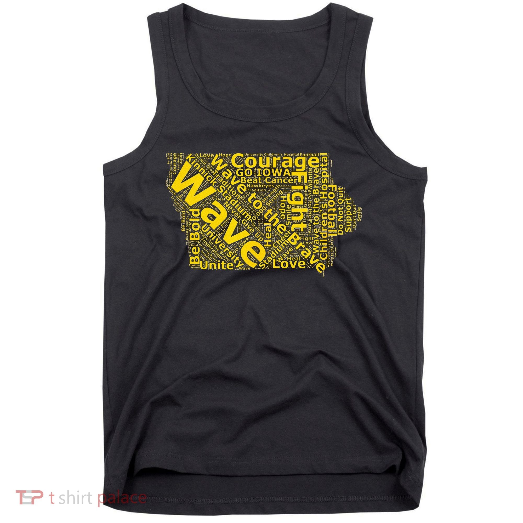 Iowa Wave To The Brave Sick Children Word Cloud Tank Top