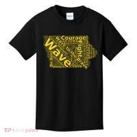 Iowa Wave To The Brave Sick Children Word Cloud Kids T-Shirt thumb 0