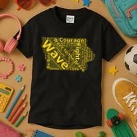 Iowa Wave To The Brave Sick Children Word Cloud Kids T-Shirt thumb 3