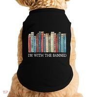 IM With The Banned Read Banned Books Bookworm Gift Doggie Tank thumb 0