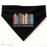 IM With The Banned Read Banned Books Bookworm Gift USA-Made Doggie Bandana thumb 0