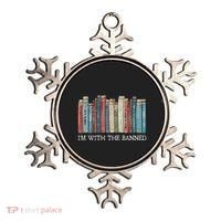 IM With The Banned Read Banned Books Bookworm Gift Ornament thumb 0