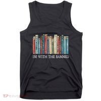 IM With The Banned Read Banned Books Bookworm Gift Tank Top thumb 0