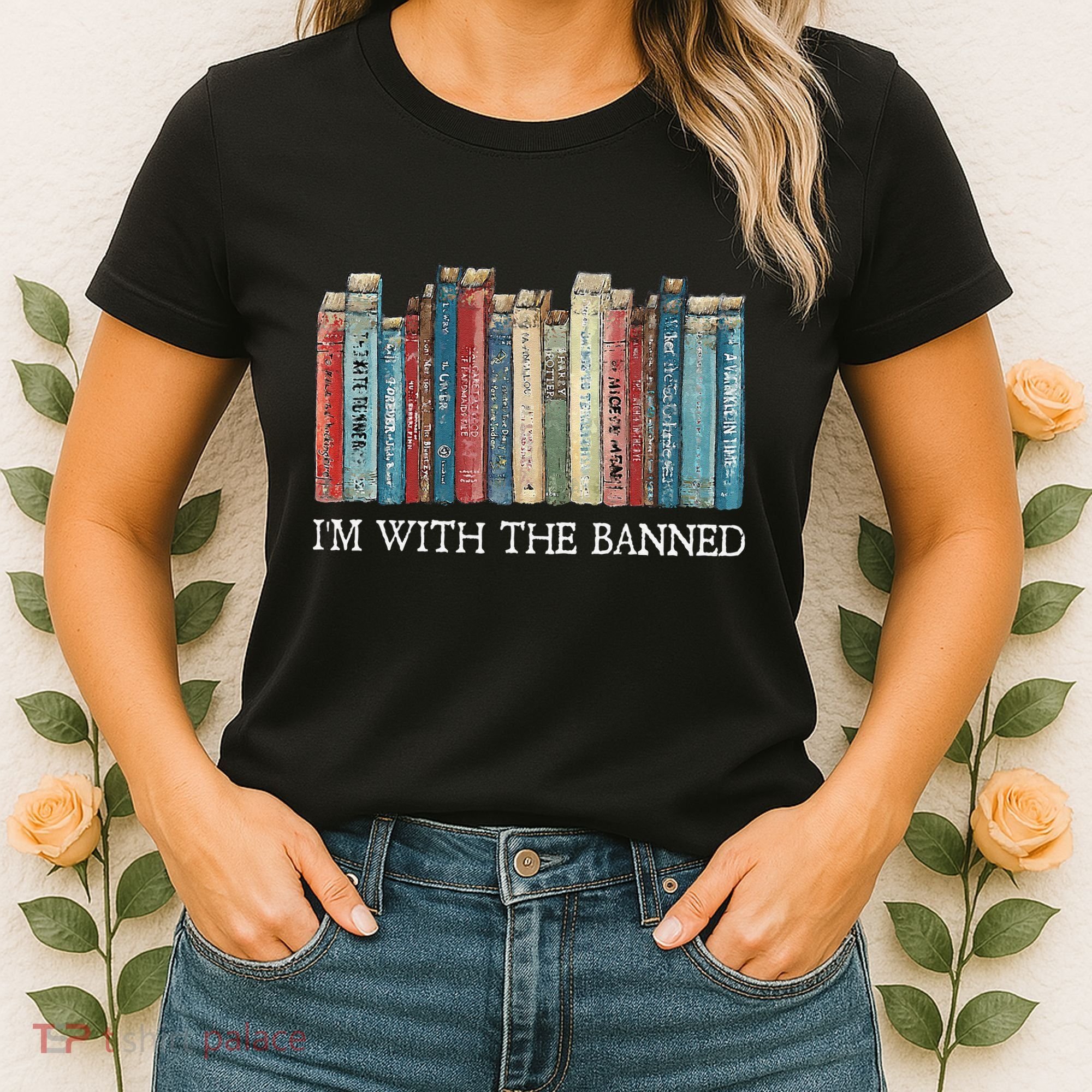 IM With The Banned Read Banned Books Bookworm Gift Women's T-Shirt