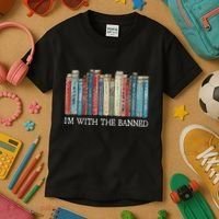 IM With The Banned Read Banned Books Bookworm Gift Kids T-Shirt thumb 3