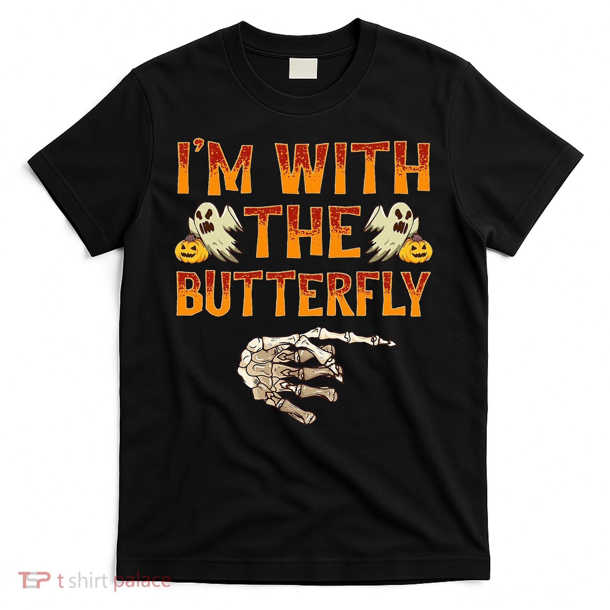 Im With The Butterfly Costume Funny Halloween Couple T-Shirt