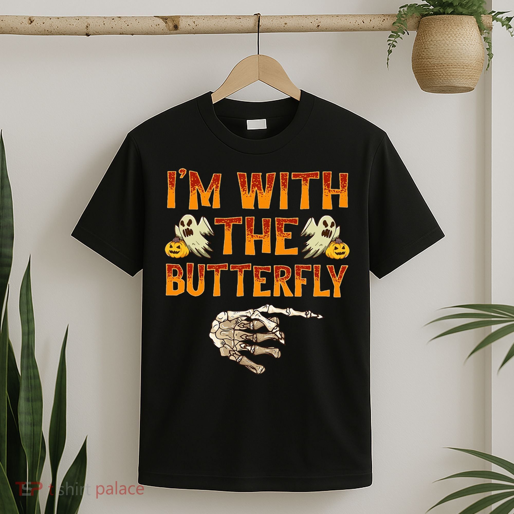 Im With The Butterfly Costume Funny Halloween Couple T-Shirt
