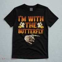 Im With The Butterfly Costume Funny Halloween Couple T-Shirt thumb 5