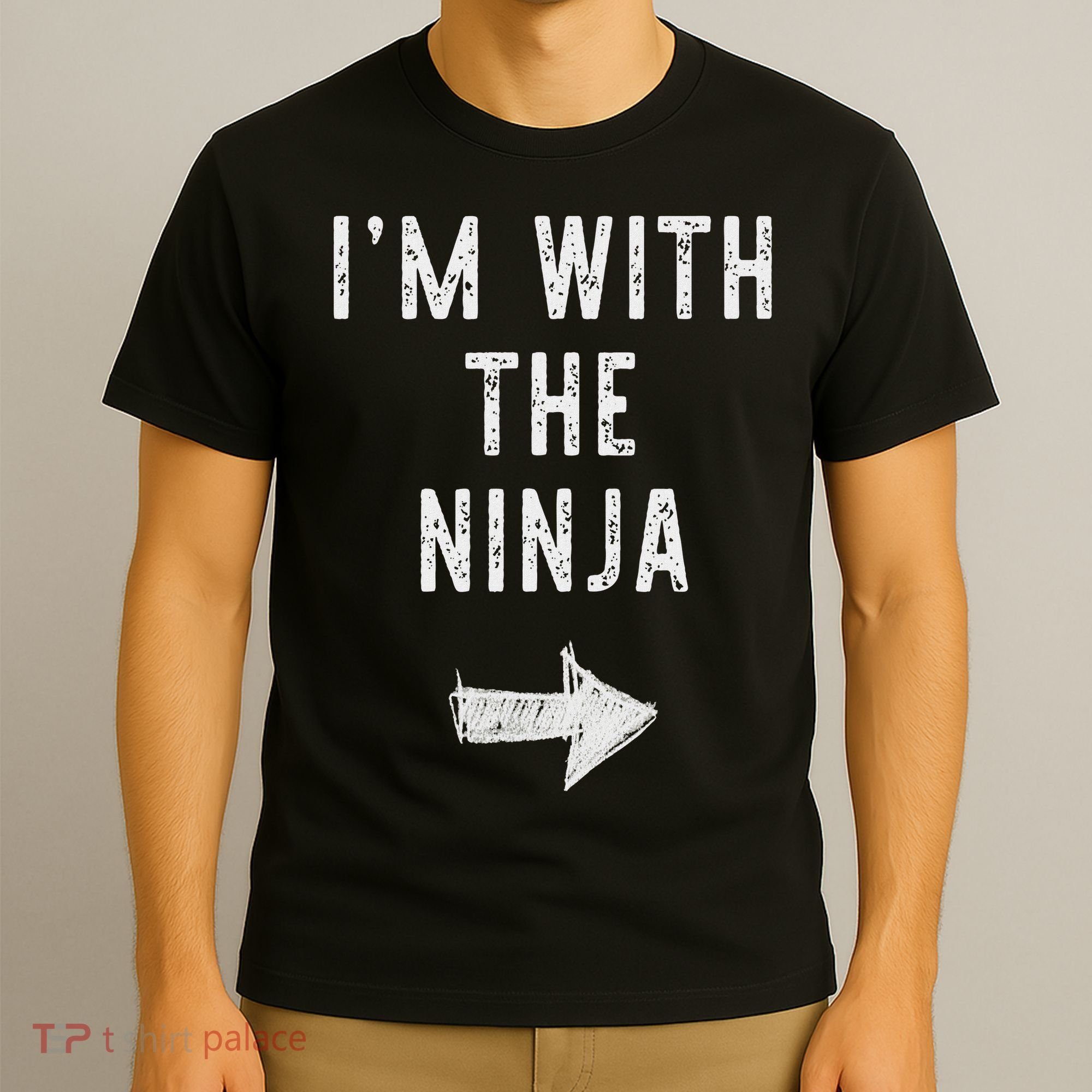 I'm With The Ninja Costume Halloween Matching Couple T-Shirt