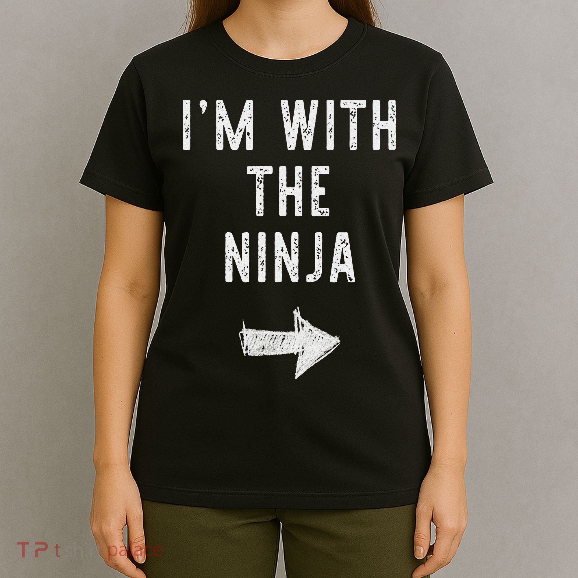 I'm With The Ninja Costume Halloween Matching Couple T-Shirt