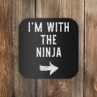 I'm With The Ninja Costume Halloween Matching Couple Coaster thumb 0