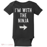 I'm With The Ninja Costume Halloween Matching Couple Baby Bodysuit thumb 0