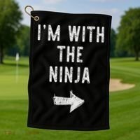 I'm With The Ninja Costume Halloween Matching Couple Golf Towel thumb 1