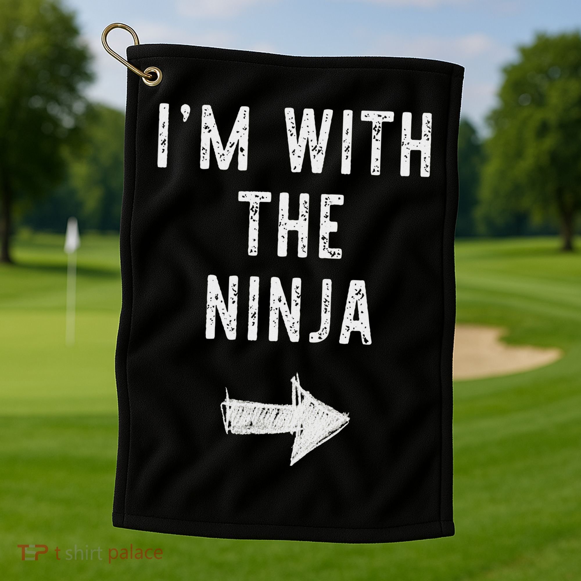 I'm With The Ninja Costume Halloween Matching Couple Golf Towel