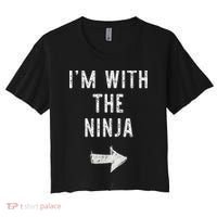 I'm With The Ninja Costume Halloween Matching Couple Women's Crop Top Tee thumb 0