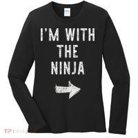 I'm With The Ninja Costume Halloween Matching Couple Women's Long Sleeve Shirt thumb 0