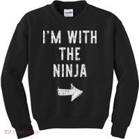 I'm With The Ninja Costume Halloween Matching Couple Kids Sweatshirt thumb 0