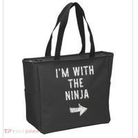 I'm With The Ninja Costume Halloween Matching Couple Tote Bag thumb 2