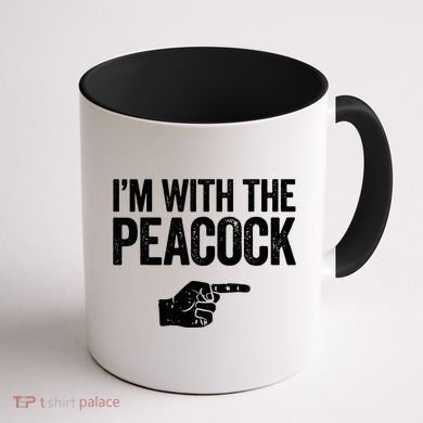 I'm With The Peacock Matching Peacock Shirts Coffee Mug back