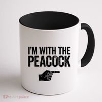 I'm With The Peacock Matching Peacock Shirts Coffee Mug thumb 1