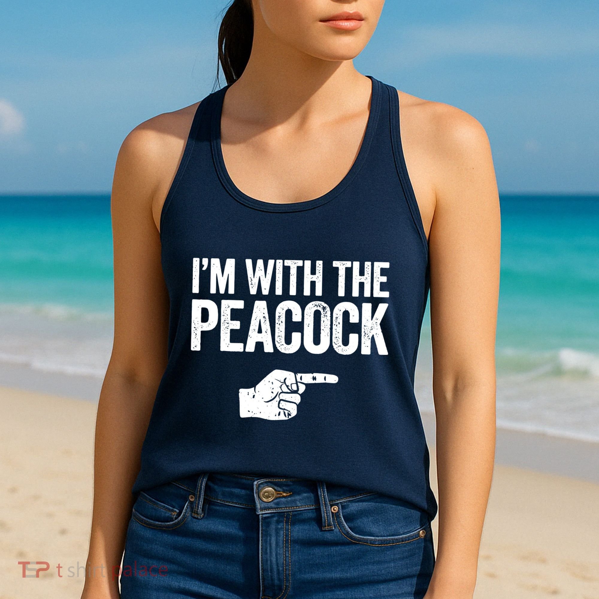 I'm With The Peacock Matching Peacock Shirts Women's Tank Top