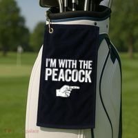 I'm With The Peacock Matching Peacock Shirts Golf Towel thumb 2